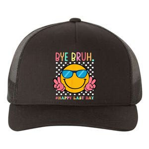 Hippie Face Bye Bruh Teacher Happy Last Day of School Summer Yupoong Adult 5-Panel Trucker Hat