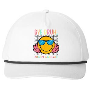 Hippie Face Bye Bruh Teacher Happy Last Day of School Summer Snapback Five-Panel Rope Hat