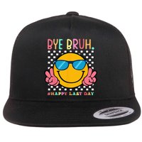 Hippie Face Bye Bruh Teacher Happy Last Day of School Summer Flat Bill Trucker Hat