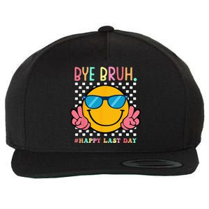 Hippie Face Bye Bruh Teacher Happy Last Day of School Summer Wool Snapback Cap