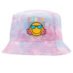 Hippie Face Bye Bruh Teacher Happy Last Day of School Summer Tie-Dyed Bucket Hat