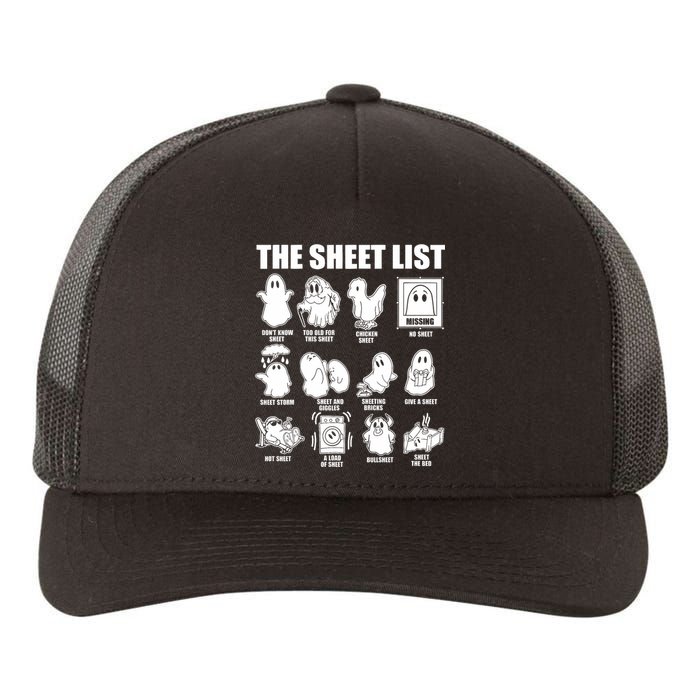 Halloween Funny Boo Sheet Halloween The Sheet List Yupoong Adult 5-Panel Trucker Hat