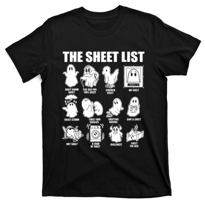 Halloween Funny Boo Sheet Halloween The Sheet List T-Shirt