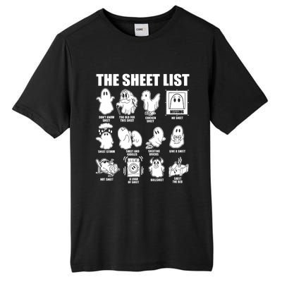 Halloween Funny Boo Sheet Halloween The Sheet List Tall Fusion ChromaSoft Performance T-Shirt