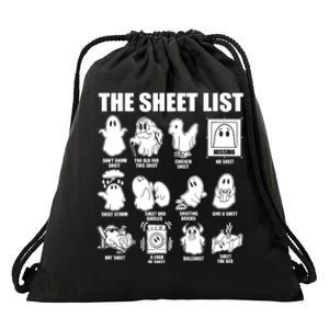 Halloween Funny Boo Sheet Halloween The Sheet List Drawstring Bag