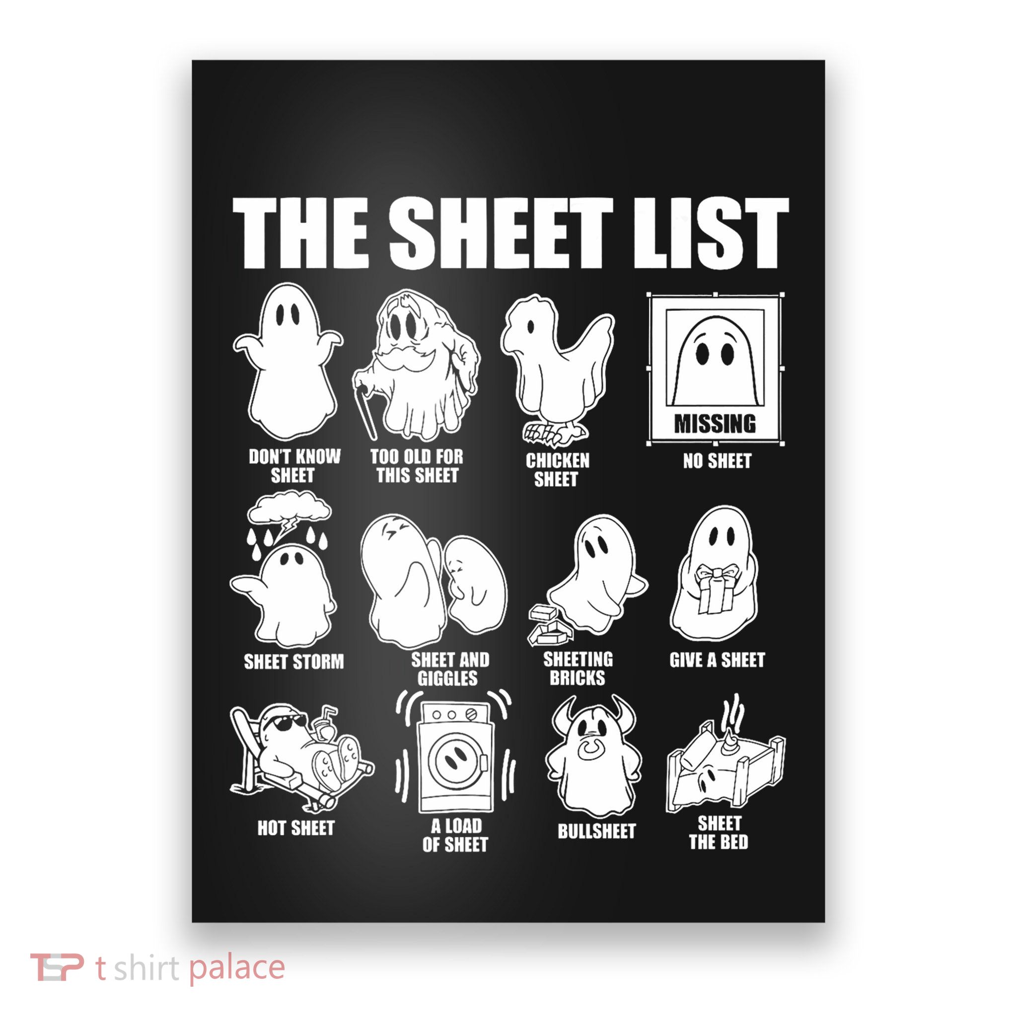 Halloween Funny Boo Sheet Halloween The Sheet List Poster