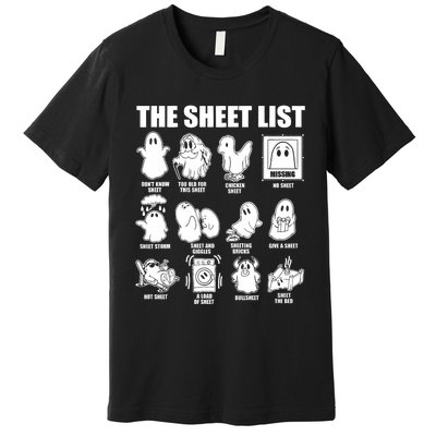 Halloween Funny Boo Sheet Halloween The Sheet List Premium T-Shirt