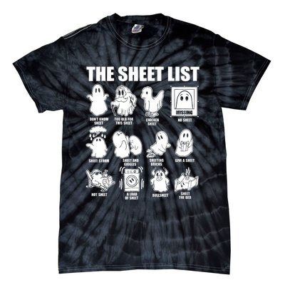 Halloween Funny Boo Sheet Halloween The Sheet List Tie-Dye T-Shirt