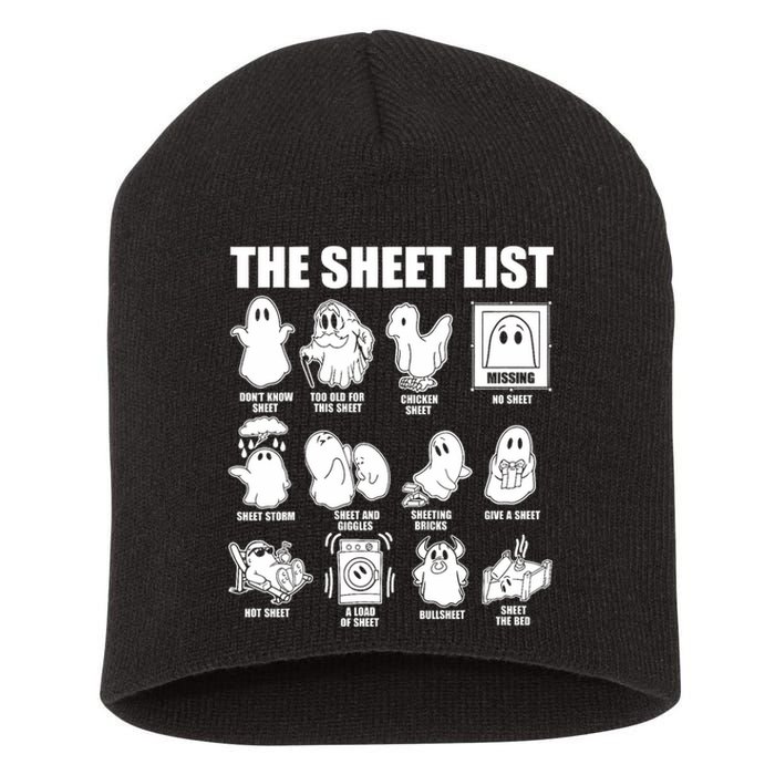 Halloween Funny Boo Sheet Halloween The Sheet List Short Acrylic Beanie