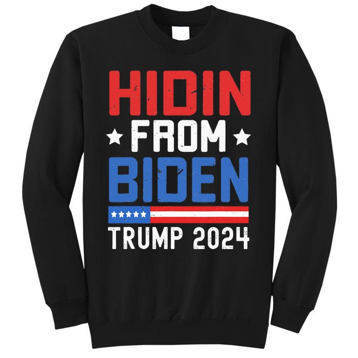 Hidin From Biden Kids Men Trump 2024 Funny Anti Joe Biden Sweatshirt