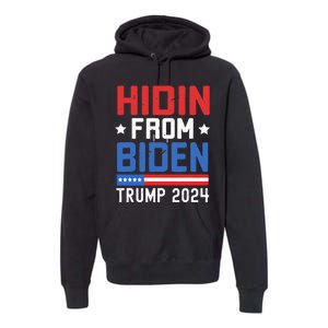 Hidin From Biden Kids Men Trump 2024 Funny Anti Joe Biden Premium Hoodie