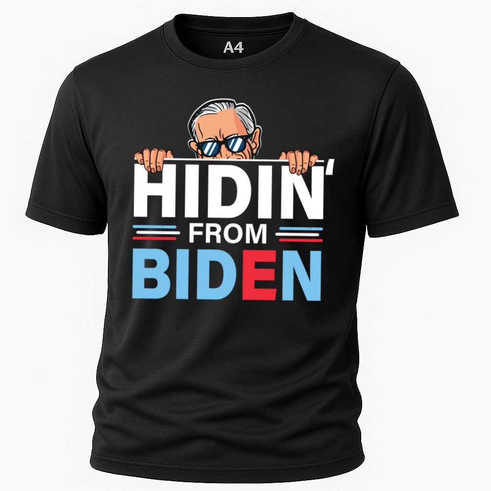 Hidin From Biden Gift Anti Joe Biden Hiding Political Gift Cooling Performance Crew T-Shirt