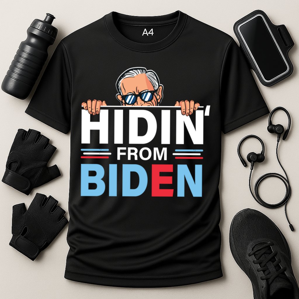 Hidin From Biden Gift Anti Joe Biden Hiding Political Gift Cooling Performance Crew T-Shirt