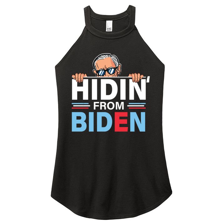 Hidin From Biden Gift Anti Joe Biden Hiding Political Gift Women's Perfect Tri Rocker Tank