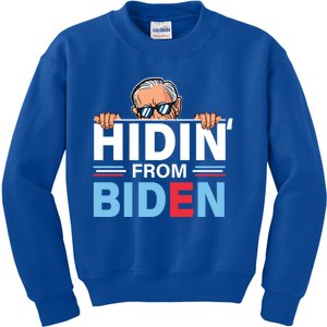 Hidin From Biden Gift Anti Joe Biden Hiding Political Gift Kids Sweatshirt