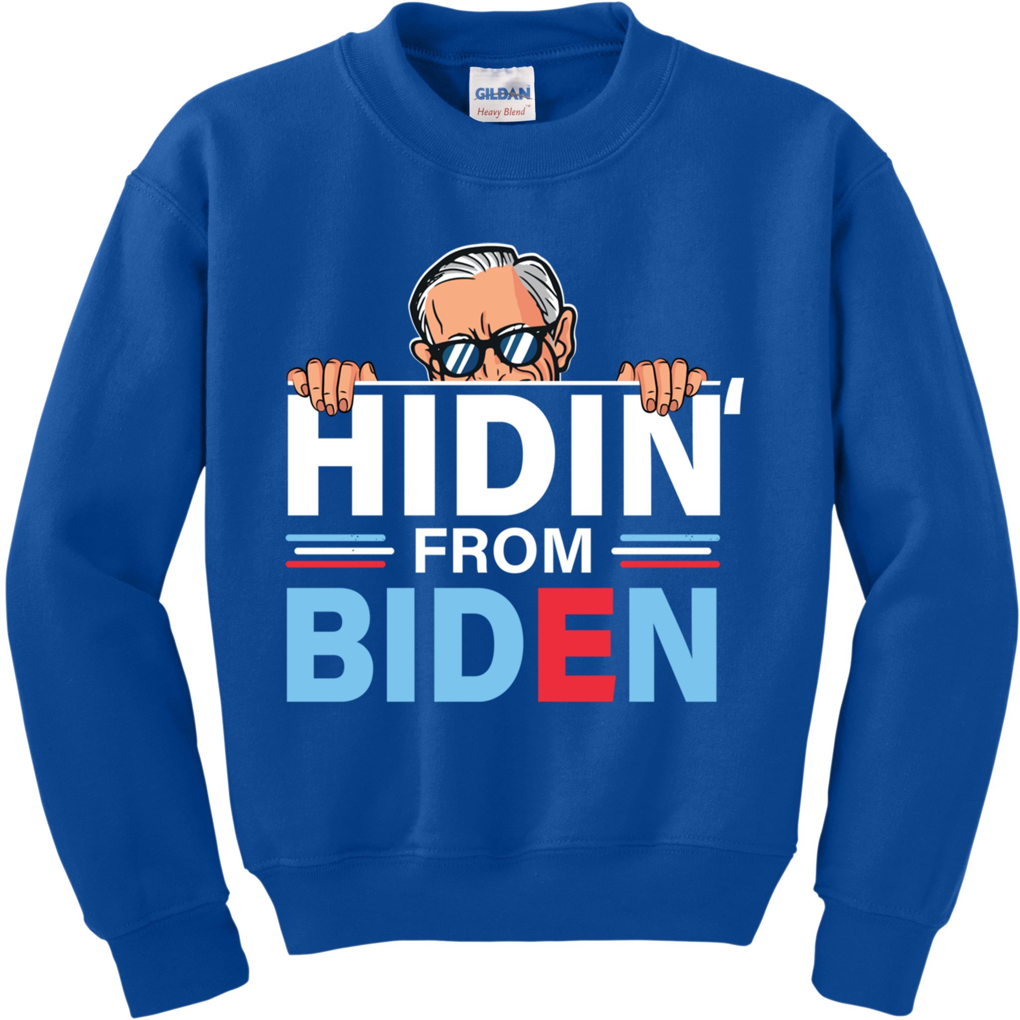 Hidin From Biden Gift Anti Joe Biden Hiding Political Gift Kids Sweatshirt