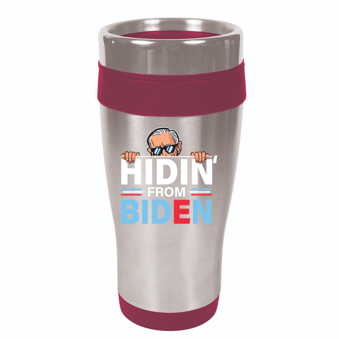 Hidin From Biden Gift Anti Joe Biden Hiding Political Gift 16oz Travel Tumbler