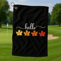 Hello Fall Cozy Nature Golf Towel