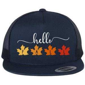 Hello Fall Cozy Nature Flat Bill Trucker Hat