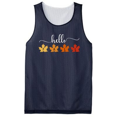 Hello Fall Cozy Nature Mesh Reversible Basketball Jersey Tank