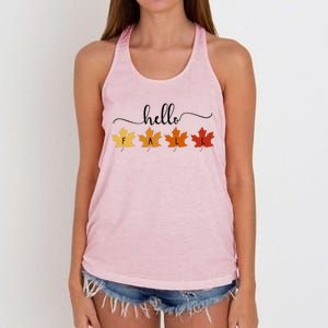 Hello Fall Cozy Nature Women's Knotted Racerback Tank