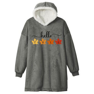 Hello Fall Cozy Nature Hooded Wearable Blanket