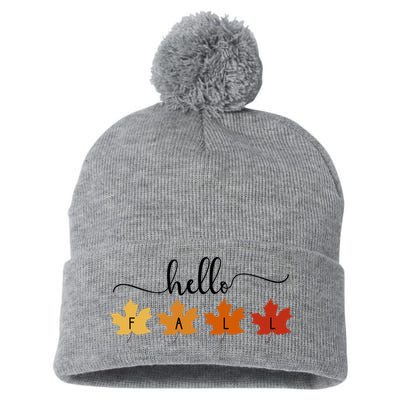 Hello Fall Cozy Nature Pom Pom 12in Knit Beanie