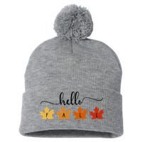 Hello Fall Cozy Nature Pom Pom 12in Knit Beanie