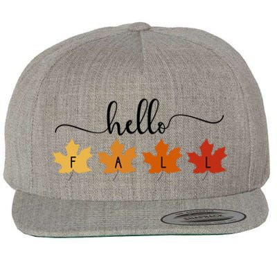 Hello Fall Cozy Nature Wool Snapback Cap