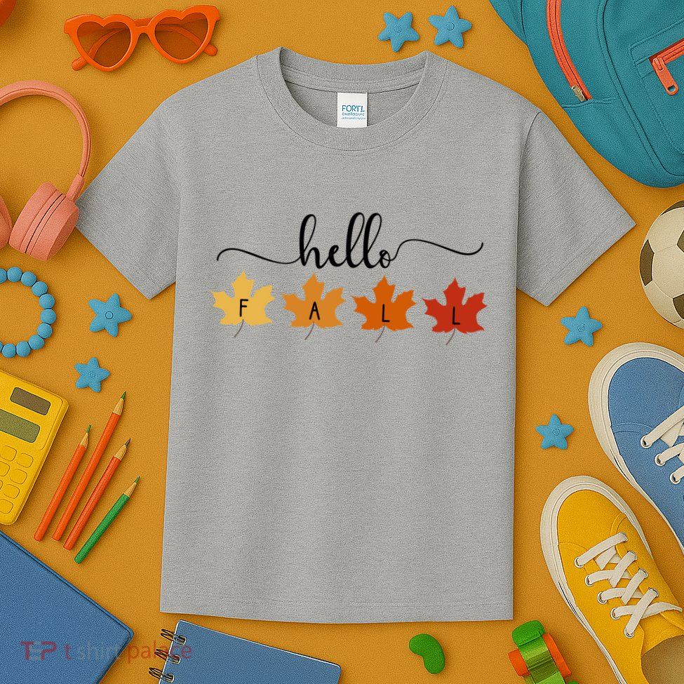 Hello Fall Cozy Nature Kids T-Shirt
