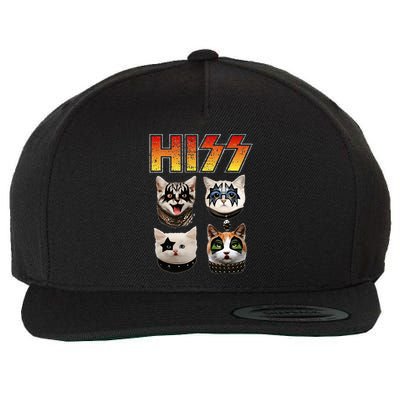 Hiss Funny Cat Lover Gift Wool Snapback Cap
