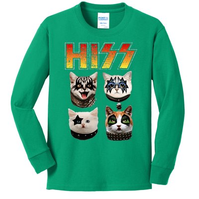 Hiss Funny Cat Lover Gift Kids Long Sleeve Shirt