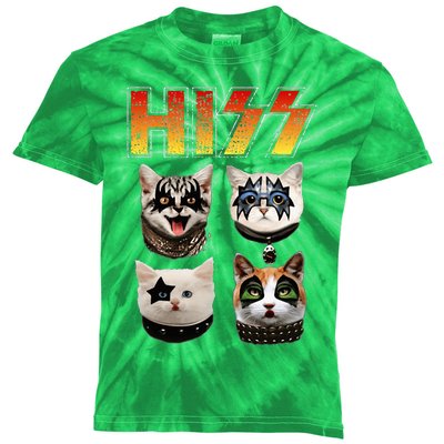 Hiss Funny Cat Lover Gift Kids Tie-Dye T-Shirt