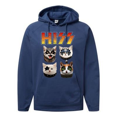 Hiss Funny Cat Lover Gift Performance Fleece Hoodie