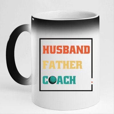 Husband Father Coach Golf Coach Gift 11oz Black Color Changing Mug