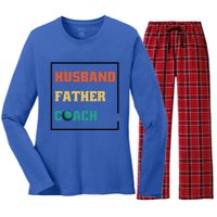 Husband Father Coach Golf Coach Gift Women's Long Sleeve Flannel Pajama Set 