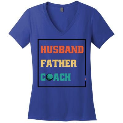 Husband Father Coach Golf Coach Gift Women's V-Neck T-Shirt