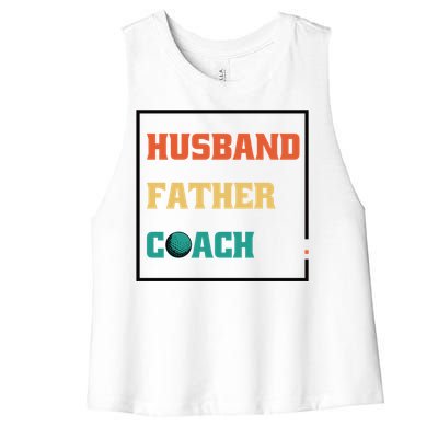 Husband Father Coach Golf Coach Gift Women's Racerback Cropped Tank