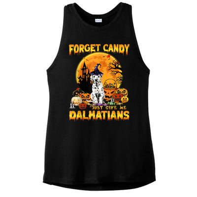 Halloween Forget Candy Just Give Me Dalmatians Dog Lovers Gift Ladies PosiCharge Tri-Blend Wicking Tank