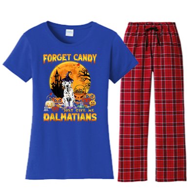 Halloween Forget Candy Just Give Me Dalmatians Dog Lovers Gift Women's Flannel Pajama Set