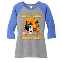 Halloween Forget Candy Just Give Me Dalmatians Dog Lovers Gift Women's Tri-Blend 3/4-Sleeve Raglan Shirt