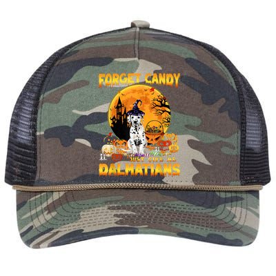 Halloween Forget Candy Just Give Me Dalmatians Dog Lovers Gift Retro Rope Trucker Hat Cap