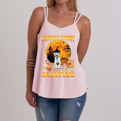 Halloween Forget Candy Just Give Me Dalmatians Dog Lovers Gift Women's Strappy Tank