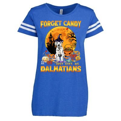 Halloween Forget Candy Just Give Me Dalmatians Dog Lovers Gift Enza Ladies Jersey Football T-Shirt