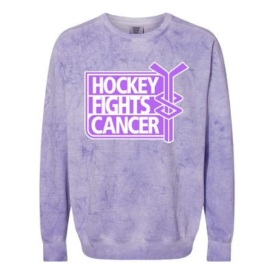 Hockey Fights Cancer Hockey Lover Gift Idea Trending Colorblast Crewneck Sweatshirt