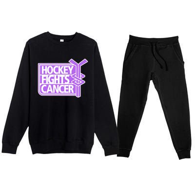 Hockey Fights Cancer Hockey Lover Gift Idea Trending Premium Crewneck Sweatsuit Set