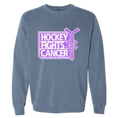 Hockey Fights Cancer Hockey Lover Gift Idea Trending Garment-Dyed Sweatshirt