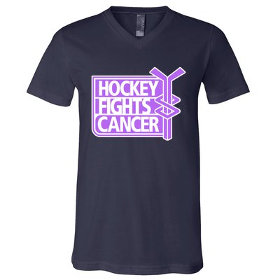 Hockey Fights Cancer Hockey Lover Gift Idea Trending V-Neck T-Shirt