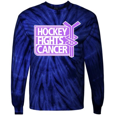 Hockey Fights Cancer Hockey Lover Gift Idea Trending Tie-Dye Long Sleeve Shirt