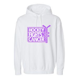 Hockey Fights Cancer Hockey Lover Gift Idea Trending Garment-Dyed Fleece Hoodie